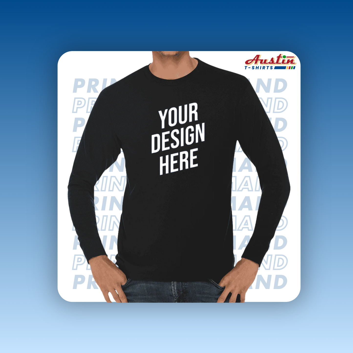 Custom full Sleeve T-Shirts | Print on Demand